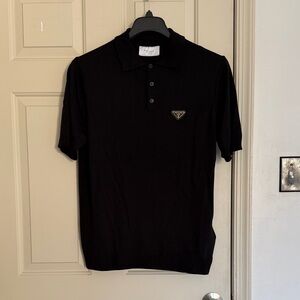 Prada Black Polo Shirt with Logo